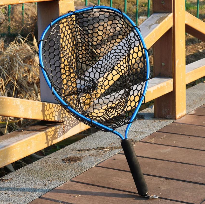 Light Weight Blue Trout Net Rubber Net Rudder Fishing